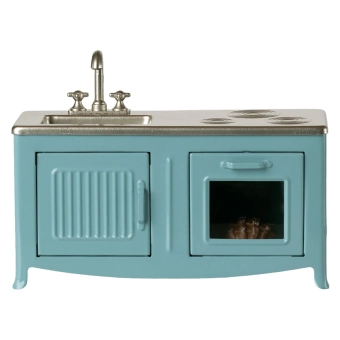maileg kitchen, mouse - blue