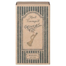 maileg metal ornament, trumpet - gold