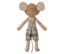 maileg beach mice, dad in cabine de plage