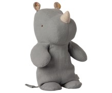 maileg safari friends, small rhino - blue grey