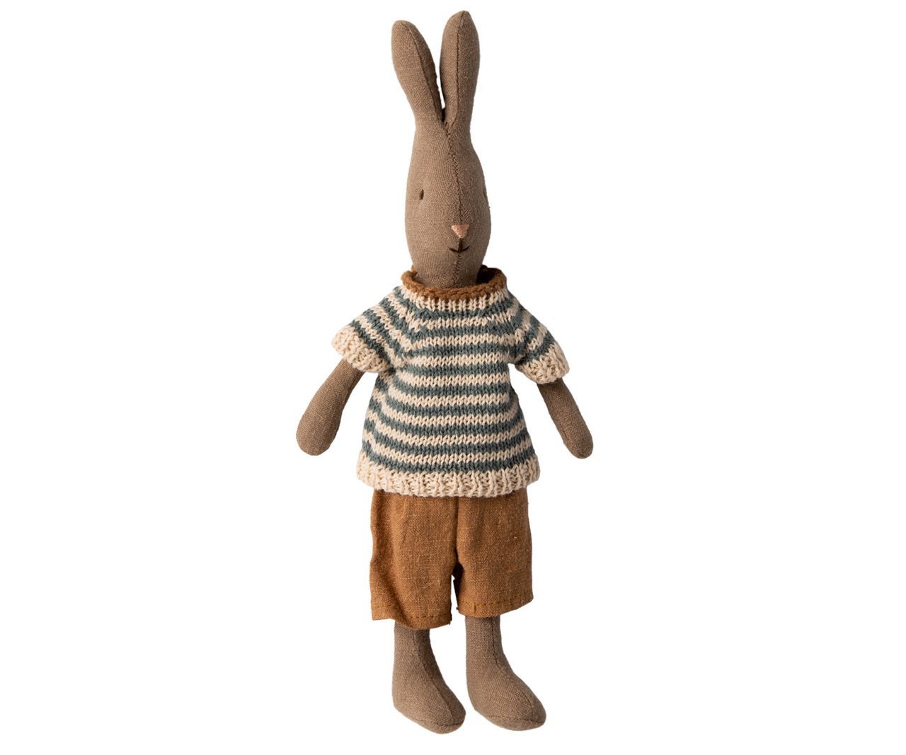 maileg rabbit size 1, shirt and shorts - brown