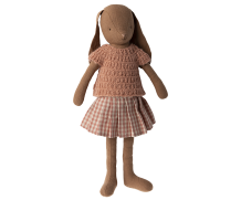 maileg bunny size 3, chocolate brown - knitted