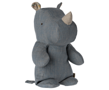 maileg safari friends, small rhino - blue/ sand