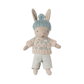 maileg winter bunny, micro - sand mint