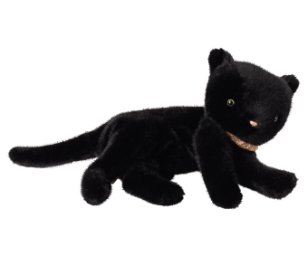maileg sleeping kitten plush, medium - black