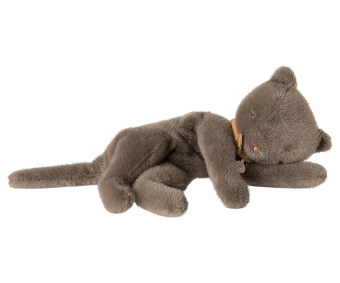 maileg sleeping kitten plush, medium - grey