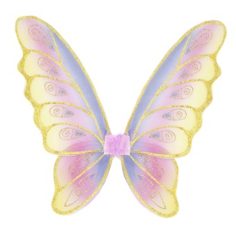 glitter rainbow wings, gold