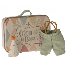 maileg clown clothes in suitcase, little brother