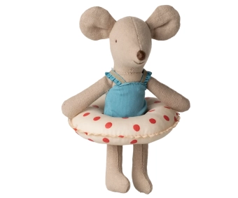 maileg beach mouse with float, little sister - red dots | Kinderfeestwinkel | Speelgoedwinkel | Feestwinkel | Kinderwinkel |