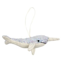 meri meri christmas pendant narwhal - sequin