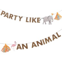 meri meri safari animals garland, large