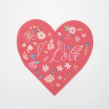 meri meri valentine die cut napkins, small