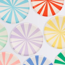 meri meri mixed stripe dinner plates - large