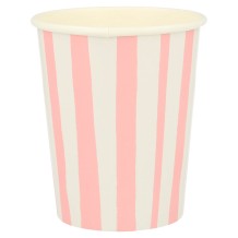meri meri pink stripe cups