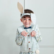 meri meri gingham bunny costume (3-6 jr) - blauw/wit | Kinderfeestwinkel | Speelgoedwinkel | Feestwinkel | Kinderwinkel | Ams
