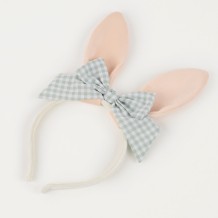 meri meri velvet bunny ears headband with bow