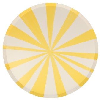 meri meri yellow stripe dinner plates