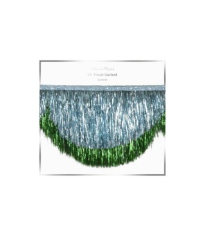 meri meri blue tinsel scallop garland