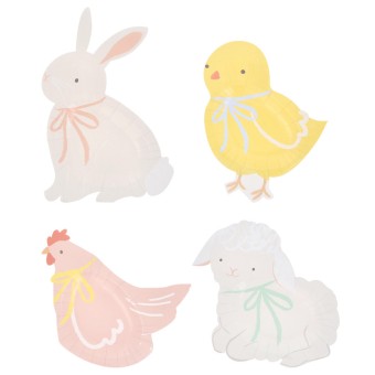 meri meri spring animals plates