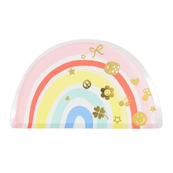 meri meri charm party rainbow plates
