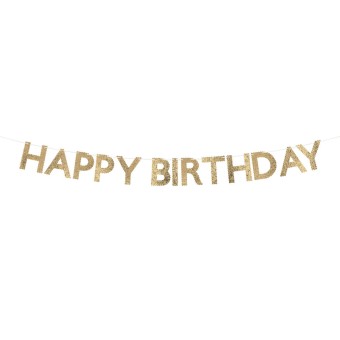 meri meri gold glitter fabric happy birthday garland