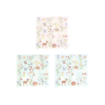 meri meri little animals napkins, small