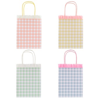 meri meri gingham fringe party bags