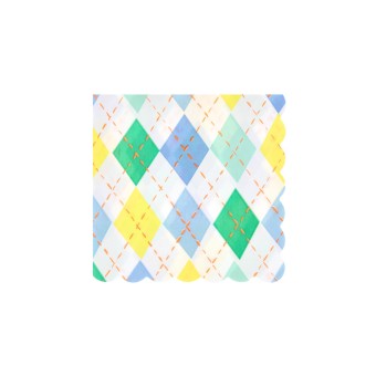 meri meri argyle napkins, small