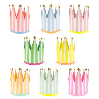 meri meri striped party crowns
