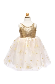 golden glam party dress (5-6 jr) | Kinderfeestwinkel | Speelgoedwinkel | Feestwinkel | Kinderwinkel | Amsterdam