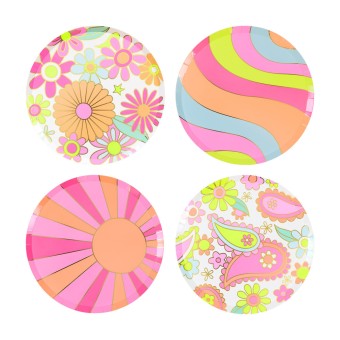 meri meri flower power side plates | Kinderfeestwinkel | Speelgoedwinkel | Feestwinkel | Kinderwinkel | Amsterdam | Kinde