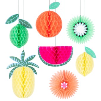 meri meri tropical fruit honeycomb decorations
