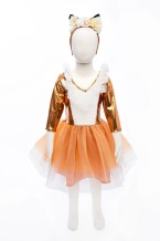 woodland fox dress with headband (5-6 jr)