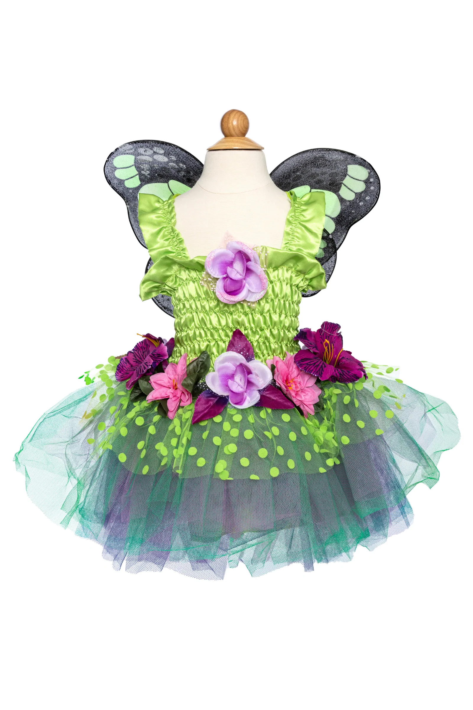 fairy blooms deluxe dress with wings - groen (3-4 jr)