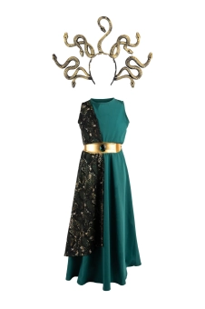 medusa dress with headband (5-6 jr) | Kinderfeestwinkel | Speelgoedwinkel | Feestwinkel | Kinderwinkel | Amsterdam
