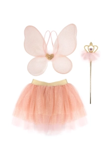 royal fairy princess skirt with wings & wand, pink (4-6 jr)