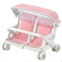sylvanian families double pushchair
