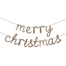 meri meri garland merry christmas gold acrylic