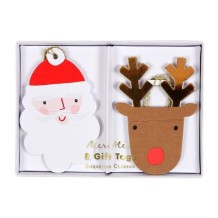 meri meri santa & reindeer gift tags
