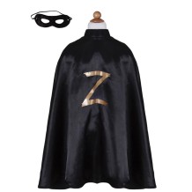 zorro cape with mask - zwart (5-6 jr)