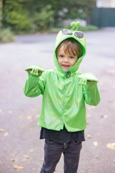 galaxy invader hooded jacket, green (4-6 jr)