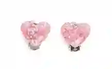 boutique glitter heart clip on earrings - roze