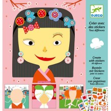 djeco creeren met stickers - verschillende gezichten | Kinderfeestwinkel | Speelgoedwinkel | Feestwinkel | Kinderwinkel | Ams