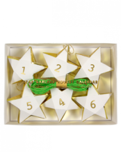 meri meri advent calendar - star garland, white/green