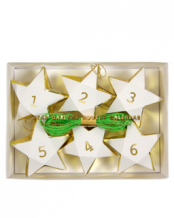 meri meri advent calendar - star garland, white/green | Kinderfeestwinkel | Speelgoedwinkel | Feestwinkel | Kinderwinkel | Am