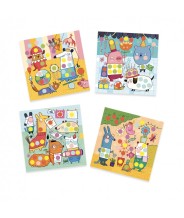 djeco knutselen met stickers - gekleurde stippen