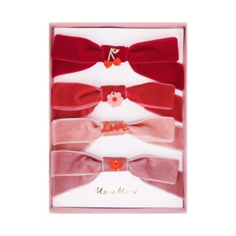 meri meri velvet bows with charms hair clips | Kinderfeestwinkel | Speelgoedwinkel | Feestwinkel | Kinderwinkel | Amsterdam