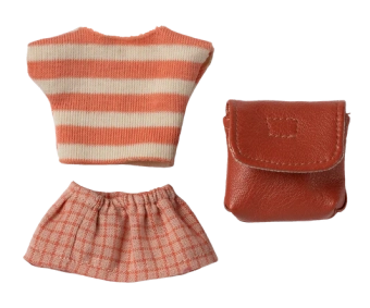 maileg clothes and bag, big sister mouse - coral | Kinderfeestwinkel | Speelgoedwinkel | Feestwinkel | Kinderwinkel | Amsterd