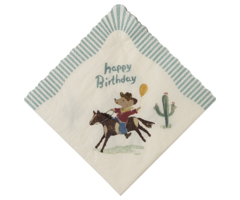 maileg napkin, happy birthday - cowboy | Kinderfeestwinkel | Speelgoedwinkel | Feestwinkel | Kinderwinkel | Amsterdam
