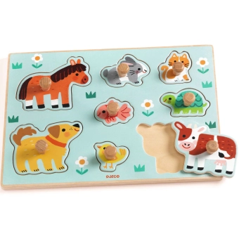 djeco houten puzzel - dog and co l | Kinderfeestwinkel | Speelgoedwinkel | Feestwinkel | Kinderwinkel | Amsterdam